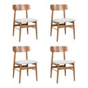 Ver imagem 1 de Kit 4 Cadeiras de Jantar Delta Estrutura Aço Carbono Laminado Natural com Estofado Linho Cru