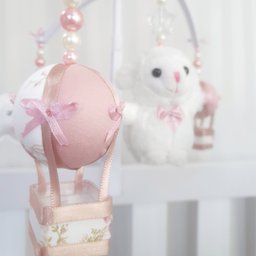 MOBILE PARA BERÇO MUSICAL GIRATÓRIO OVELHA BALÃO ROSÉ - 2