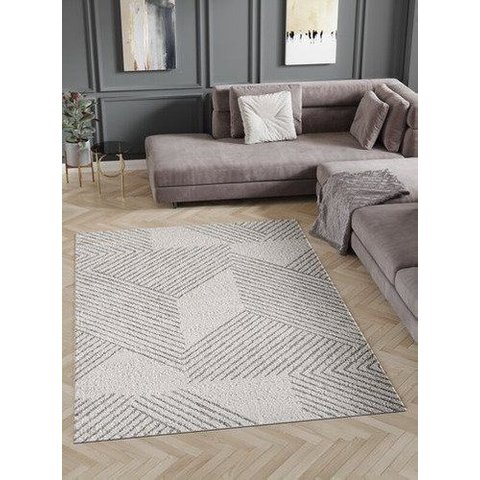 Tapete Sala Edantex Dixon 03 1,40 X 2,00:abstrato/cinza