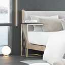 Ver imagem 2 de Mesa Cabeceira Xis Aço Carbono Base Dourado Light Tampo Preto