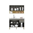 Ver imagem 3 de Kit Cozinha Line 02 Peças Balcão sem Tampo 120 Cm Cinza Gris - Cinza Gris