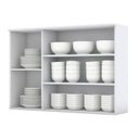 Ver imagem 7 de Balcão de Pia 120cm com Armário 1 Porta e Armário 3 Portas com Vidro Americana Branco Hp – Henn