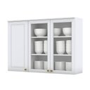 Ver imagem 4 de Balcão de Pia 120cm com Armário 1 Porta e Armário 3 Portas com Vidro Americana Branco Hp – Henn