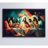 Quadro Jesus Cristo e a Última Ceia Decor&quadros Div017 90x60 Cm Tecido Canvas - 3