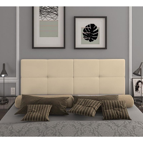 Cabeceira Painel Cama Box Casal 1,40 México Estofada Suspensa Dobrável - Areia Suede