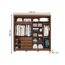 Ver imagem 2 de Guarda Roupa Casal 2 Portas de Correr e 4 Gavetas C/ Espelho e Pés Blumenau Branco - Panan