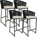 Ver imagem 1 de Kit 04 Banqueta Para Área Gourmet Cozinha Varanda Corda Náutica Sunset D04 Preto - Lyam Decor