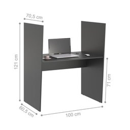 Guichê de Atendimento 1 Lugar Iron Preto Onix - 2