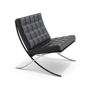 Poltrona Barcelona Base Cromada Preto