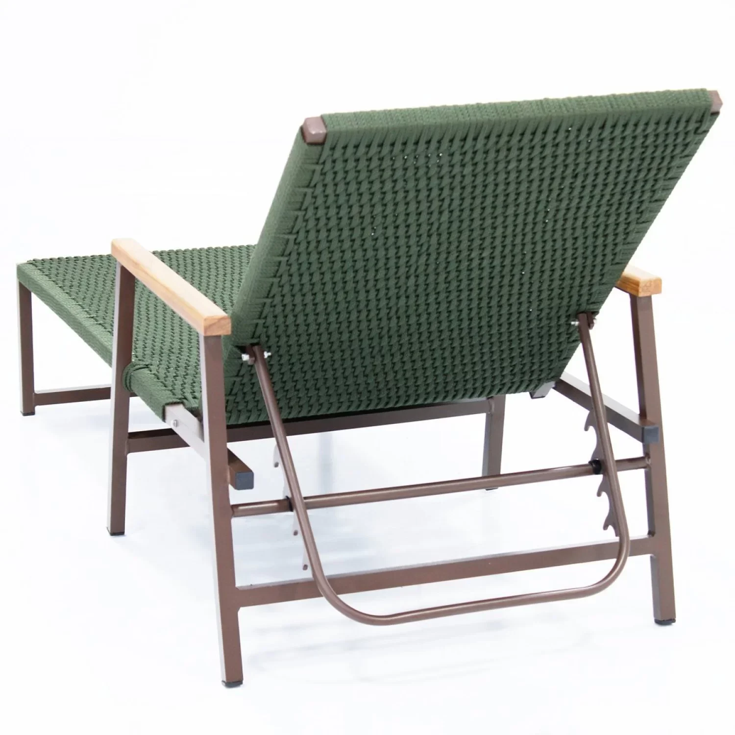 Espreguiçadeira Reclinável Modelo Perpétua em Corda Náutica - Marrom / Verde - 4