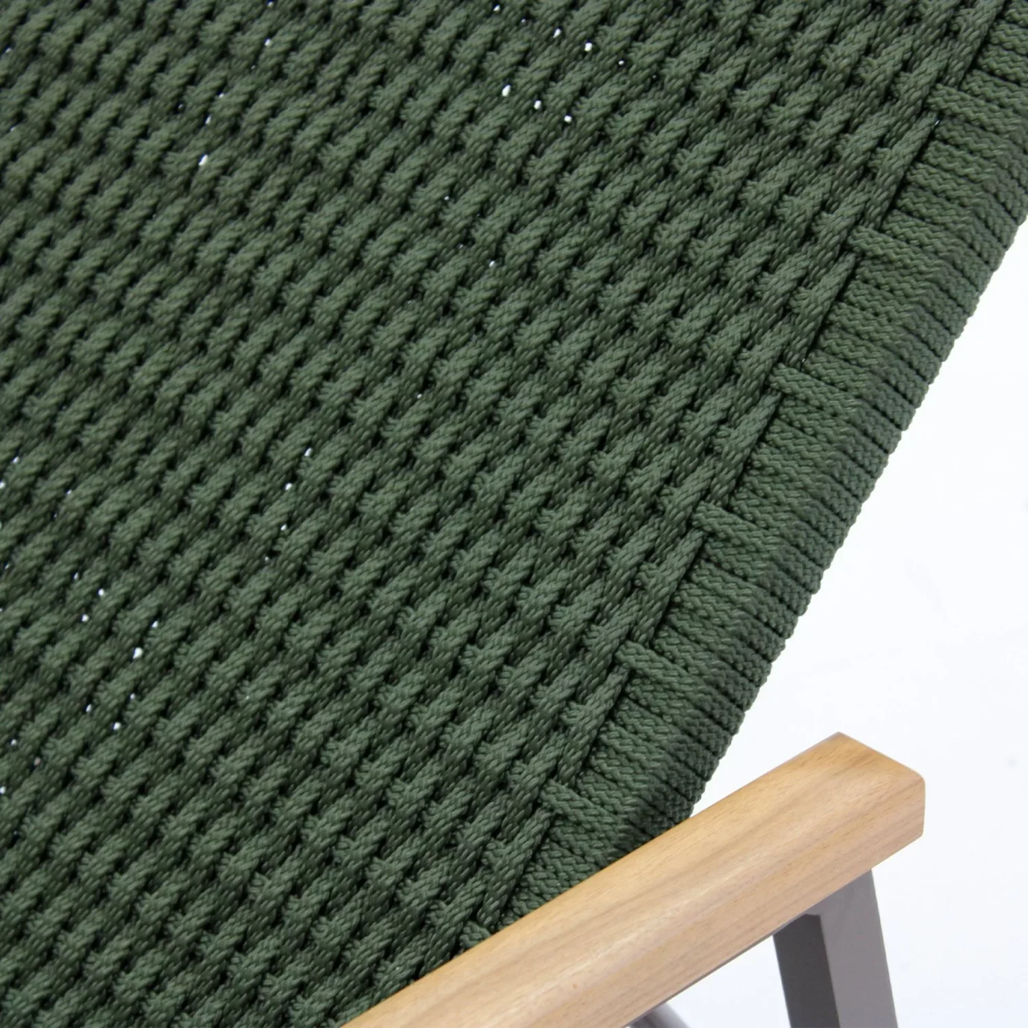 Espreguiçadeira Reclinável Modelo Perpétua em Corda Náutica - Marrom / Verde - 3