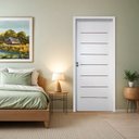 Ver imagem 2 de Folha de Porta de Madeira 210x82cm Cristal Primer Uniportas Branco