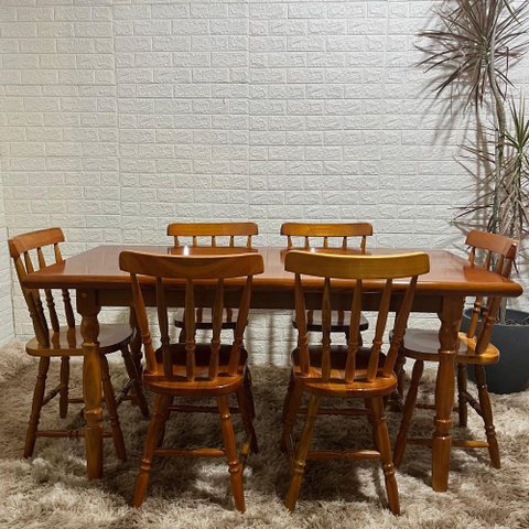 Conjunto Piratini 160x80 com 6 Cadeiras Cor:mel