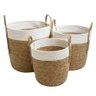 Conjunto 3 Cestos Decorativos de Fibra Vegetal e Algodão Mhv0021 Btc - 1