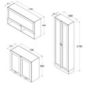 Ver imagem 3 de Armário de Cozinha Completo Ditália Denver 3 pc Rv/Br D8