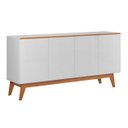 Ver imagem 3 de Aparador Buffet Ares Lux 4 Portas Premium Sala Hall Organizador Pés Madeira Maciça Cor Branco