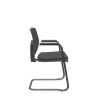 Cadeira Escritório Aproximação Interlocutor Fixa Brizza Plaxmetal Estrutura S Preta Assento Couro Ec - 2