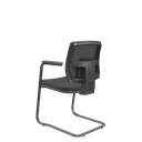 Ver imagem 3 de Cadeira Escritório Aproximação Interlocutor Fixa Brizza Plaxmetal Estrutura S Preta Assento Couro Ec