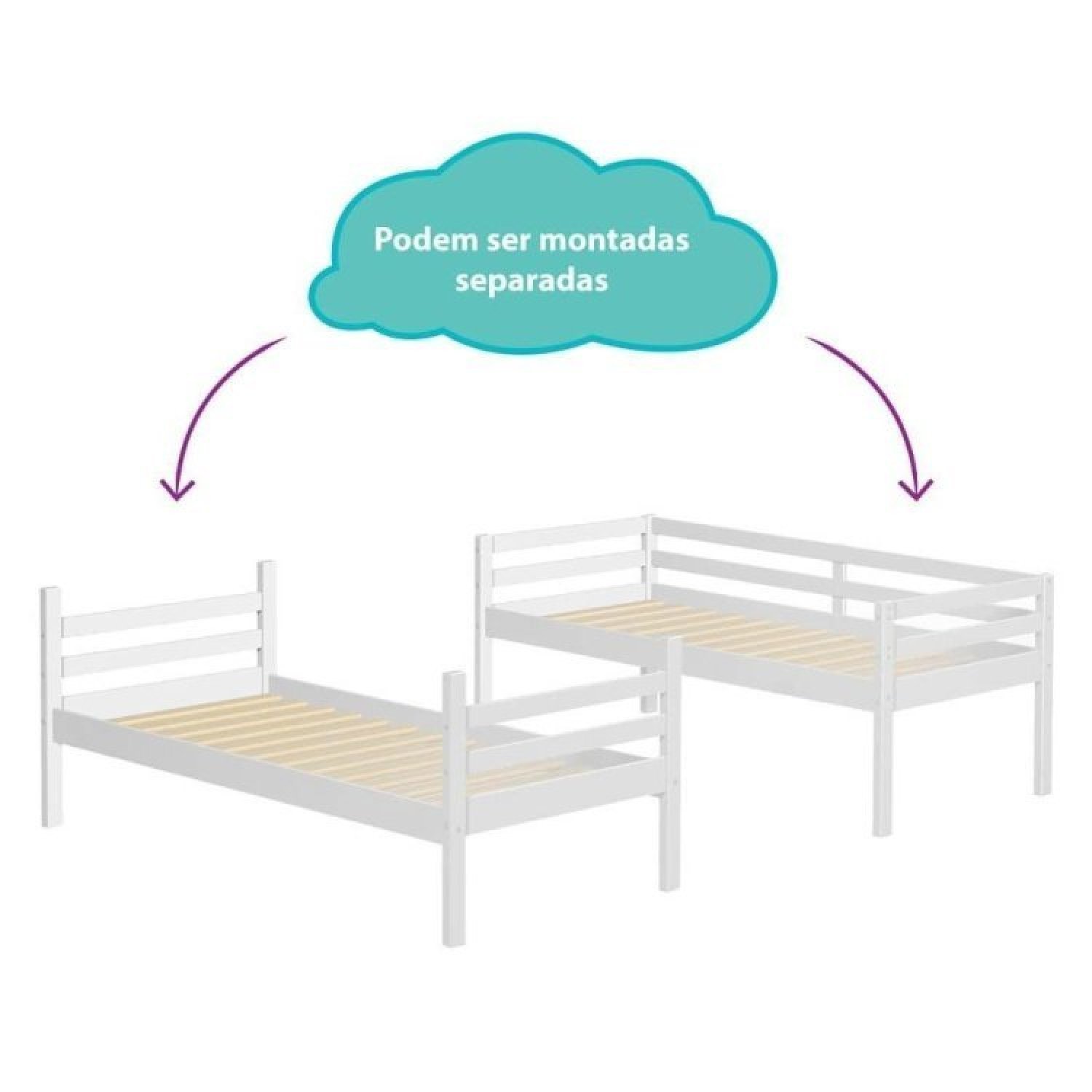 Beliche Infantil Teen Play com Cama Auxiliar e Tenda Madeira Maciça Casatema - 5