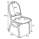 Ver imagem 4 de Kit 10 Cadeiras Hoteleiras Auditório Empilhável Sintético M23 Preto - Mpozenato