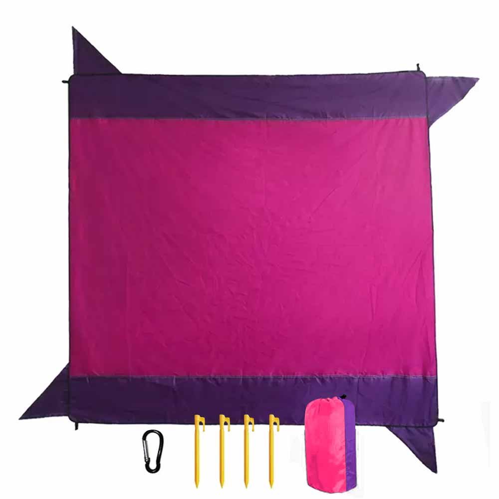 Tapete de Praia Esteira Impermeável Camping Picnic Roxo VG Plus - 1