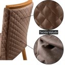 Ver imagem 5 de Conjunto Jantar Olimpia 4 Lugares MDF Cadeiras Lira Veludo Capuccino 120cm Moderna