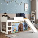 Ver imagem 1 de Cama Infantil com Escorregador e Tenda Fun Casatema MadeiraOriginals