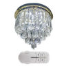 Lustre Plafon de Cristal Legítimo K9 C/ Lâmpadas - 3 Tons + Controle - 1