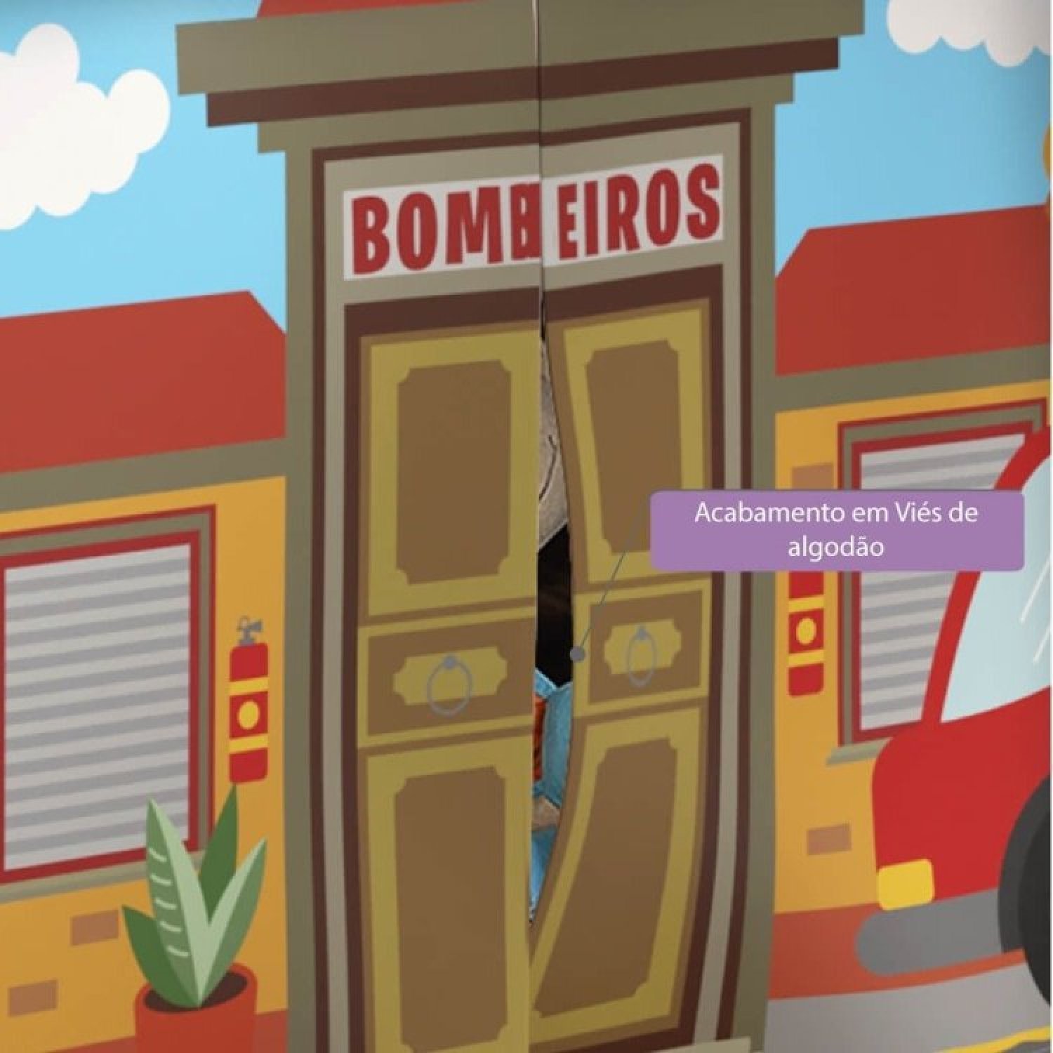 Cama Infantil com Escorregador e Tenda Bombeiros Casatema - 9