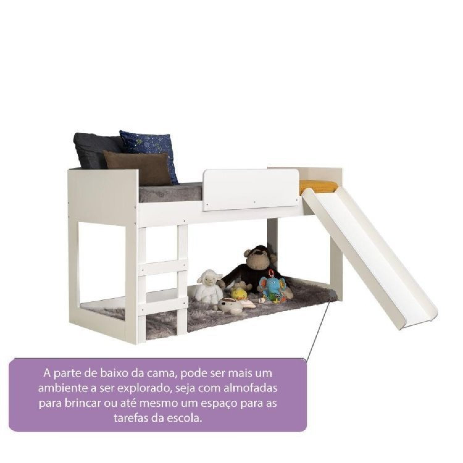 Cama Infantil com Escorregador e Tenda Bombeiros Casatema - 11