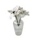 Ver imagem 1 de Vaso de Vidro Pequeno Decorativo Plissado com Flor Branca
