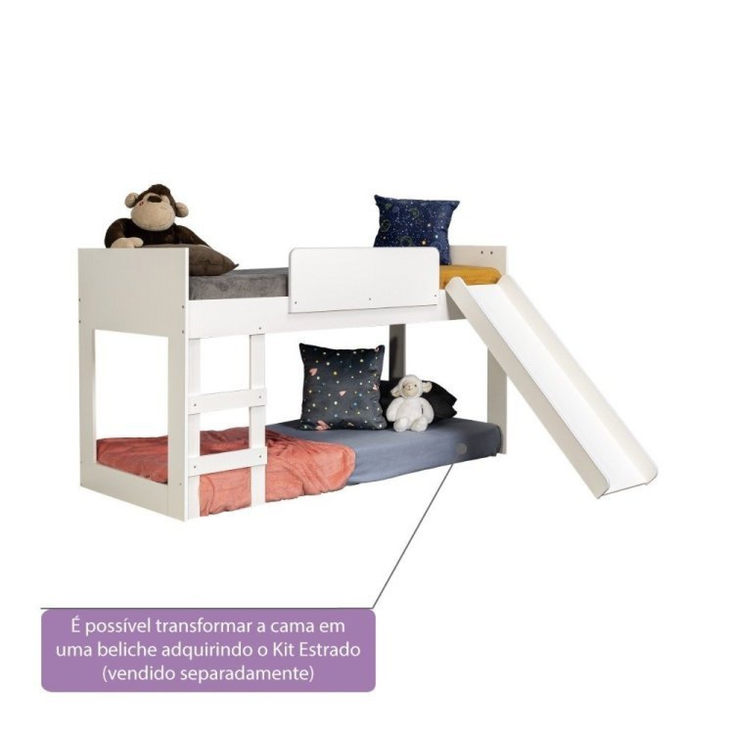 Cama infantil com Escorregador e Tenda Casinha Casatema - 12