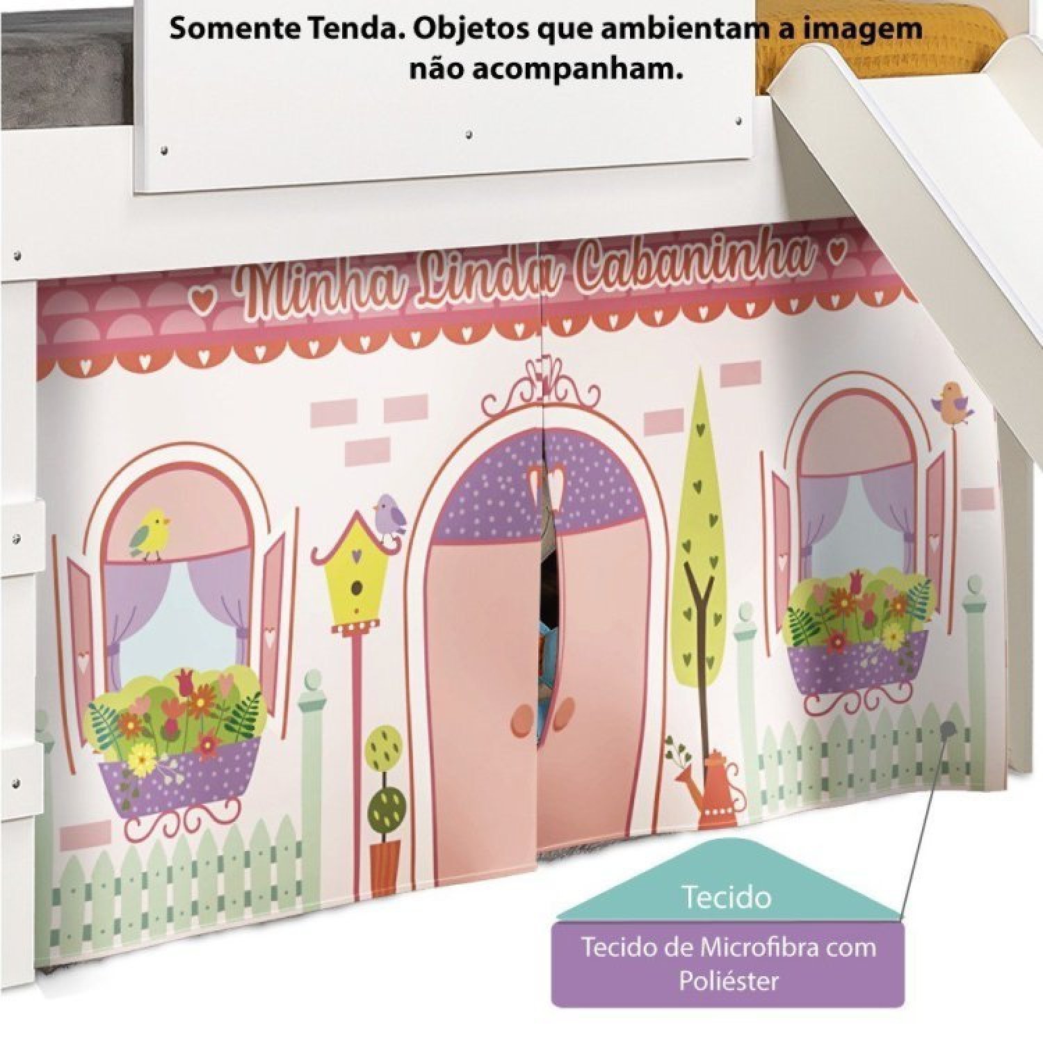 Cama infantil com Escorregador e Tenda Casinha Casatema - 9