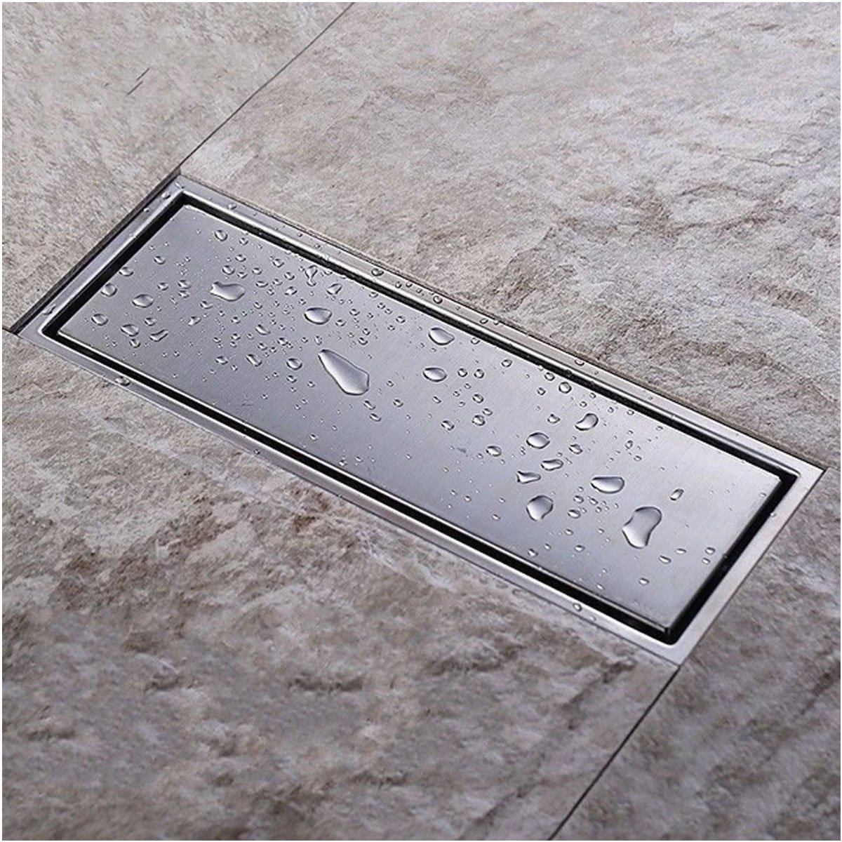 Ralo Linear Oculto 20cm Aço Inox Invisivel Banheiro Lavabo Anti Odor Anti Inseto Resistente Seguro H - 9