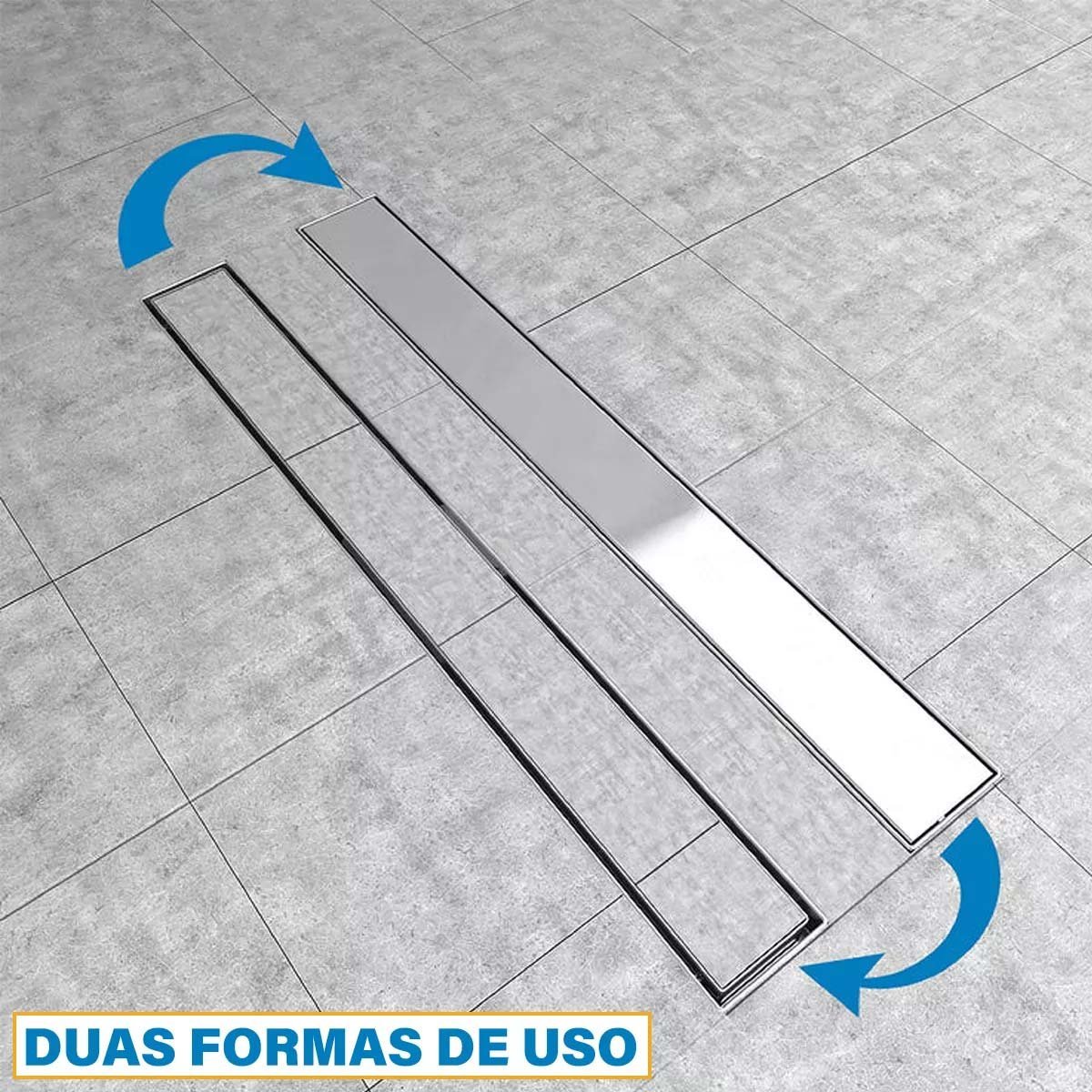 Ralo Linear Oculto 20cm Aço Inox Invisivel Banheiro Lavabo Anti Odor Anti Inseto Resistente Seguro H - 7