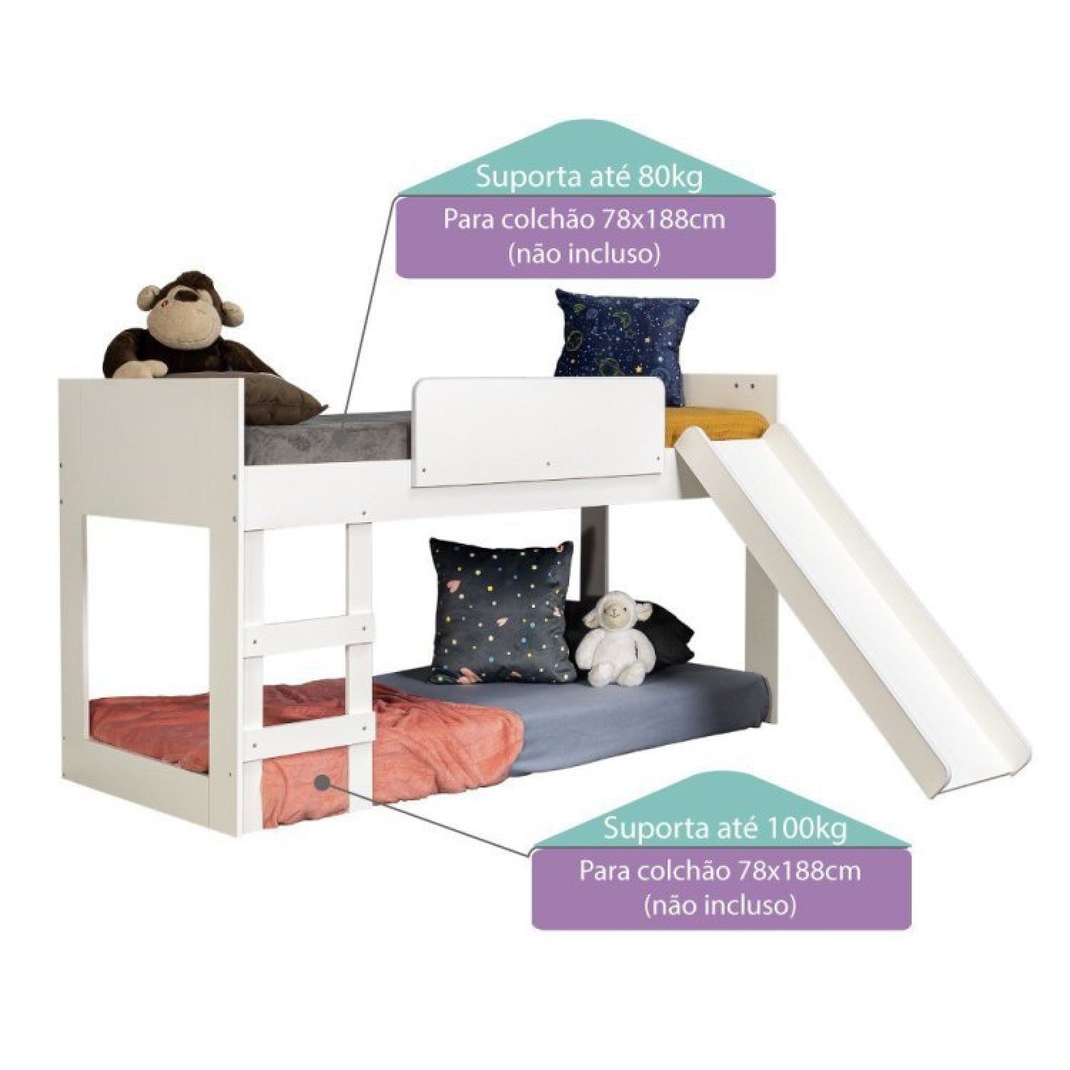 Beliche Infantil Montessoriano com Escorregador e Tenda Alice Casatema ...