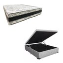 Ver imagem 1 de Cama Base Box Baú Casal Super Confort Suede Cinza + Colchão Casal Super Confort D33 28x138x188