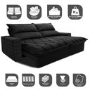 Ver imagem 3 de Sofá Retrátil e Reclinável 3,15m Molas Ensacadas Cama inBox Elegance com ThermoGel Velusoft