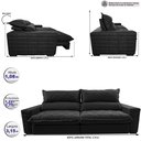Ver imagem 2 de Sofá Retrátil e Reclinável 3,15m Molas Ensacadas Cama inBox Elegance com ThermoGel Velusoft