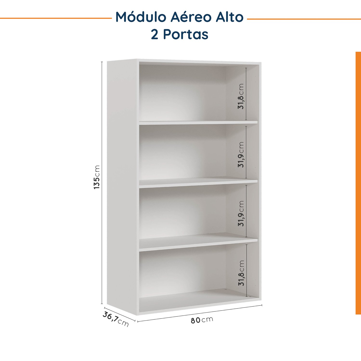 Cozinha Modulada 4 Peças sem Tampo Suspensa com 2 Aéreos e 2 Balcões Ipanema CabeCasa MadeiraMadeira - 11