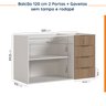 Cozinha Modulada 4 Peças sem Tampo Suspensa 2 Aéreos e 2 Balcões Ipanema CabeCasa MadeiraOriginals - 15