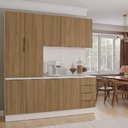 Ver imagem 1 de Cozinha Planejada 4 Peças com Tampo 2 Armários Aéreos e 2 Balcões Ipanema CabeCasa MadeiraOriginals Marrom
