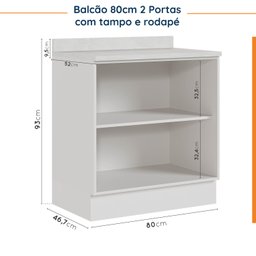 Cozinha Modulada 4 Peças com Tampo 2 Aéreos e 2 Balcões Ipanema CabeCasa MadeiraMadeira - 15