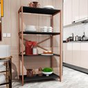 Ver imagem 2 de Estante Armário Steel 90cm Estilo Industrial com Pés em Aço Cobre/preto