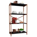 Ver imagem 1 de Estante Armário Steel 90cm Estilo Industrial com Pés em Aço Cobre/preto