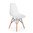 Ver imagem 6 de Cadeira Eiffel Charles Eames Branca com Base de Madeira, Elegância e Conforto