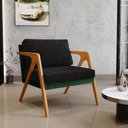 Ver imagem 2 de Poltrona Decorativa Para Sala Estar Pietra L02 Facto Verde Musgo Linho Chumbo - Lyam Decor