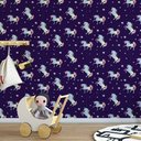 Ver imagem 2 de Papel de Parede Baby Unicórnios Coloridos - 3,30x0,50m