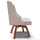 Ver imagem 6 de Cadeira Decorativa Sala de Jantar Base Giratória de Madeira Firenze Veludo Cinza/Natural G19 - Gran 