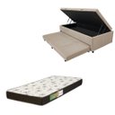 Ver imagem 1 de Cama Box Baú Solteiro com Auxiliar (Bicama) + Colchão Solteiro Espuma D20 12cm | Kit Completo com Ca